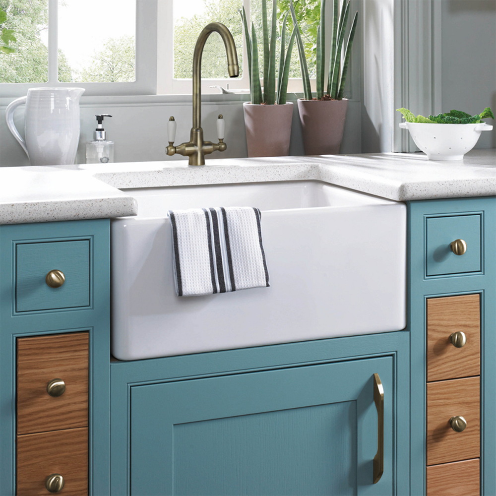 Astini Colonial Ceramic Handle Twin Lever Kitchen Mixer Tap in Classic Finishes