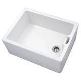 Astini Belfast 100 1.0 Bowl White Ceramic Kitchen Sink with Strainer Waste