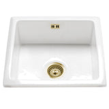 Astini Hampton 100 1.0 Bowl White Ceramic Undermount Kitchen Sink with Waste