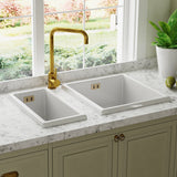 Astini Hampton 100 1.0 Bowl White Ceramic Undermount Kitchen Sink with Waste