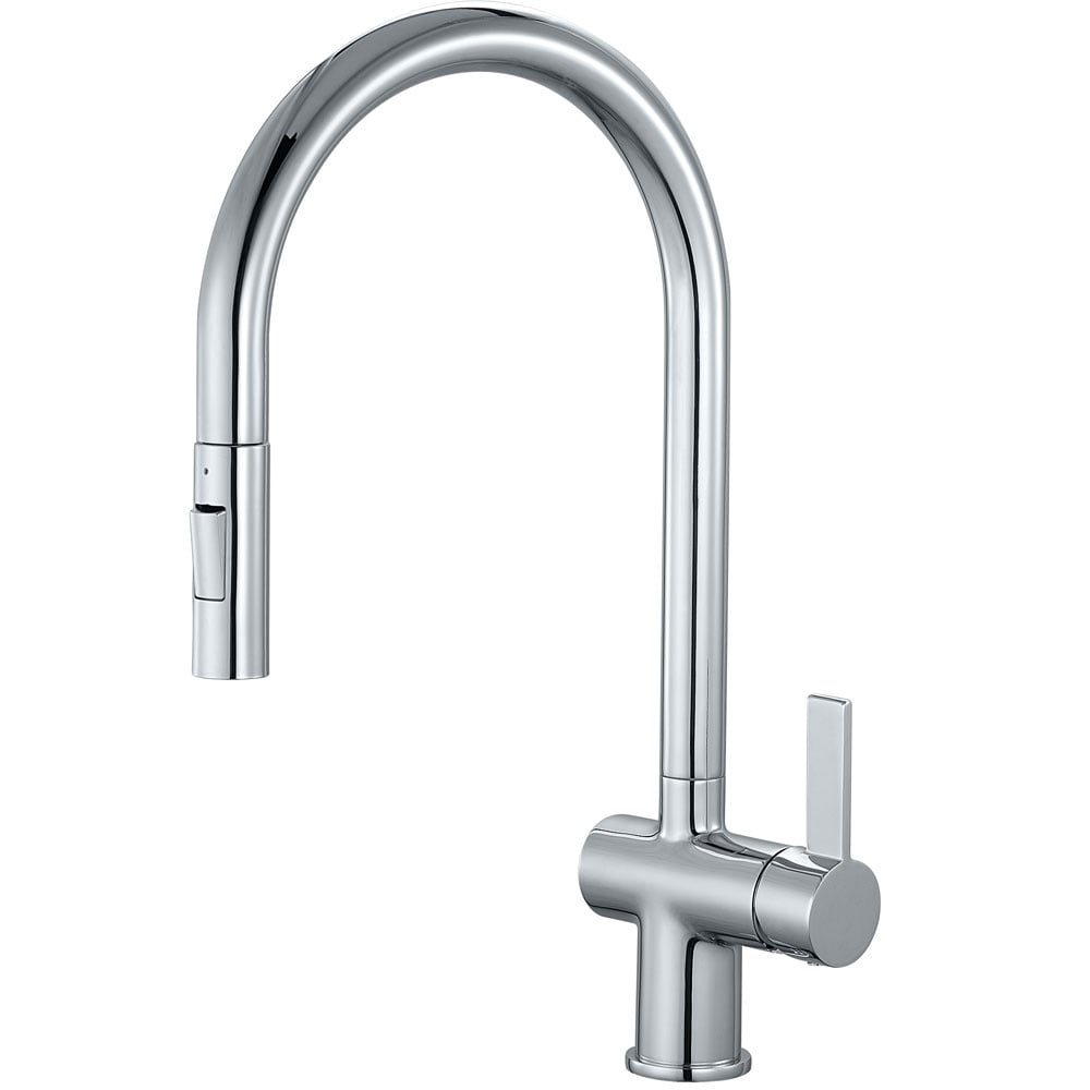 Astini Mayhill Single Lever Pull Out Kitchen Sink Mixer Tap with Brushed Brass Finish