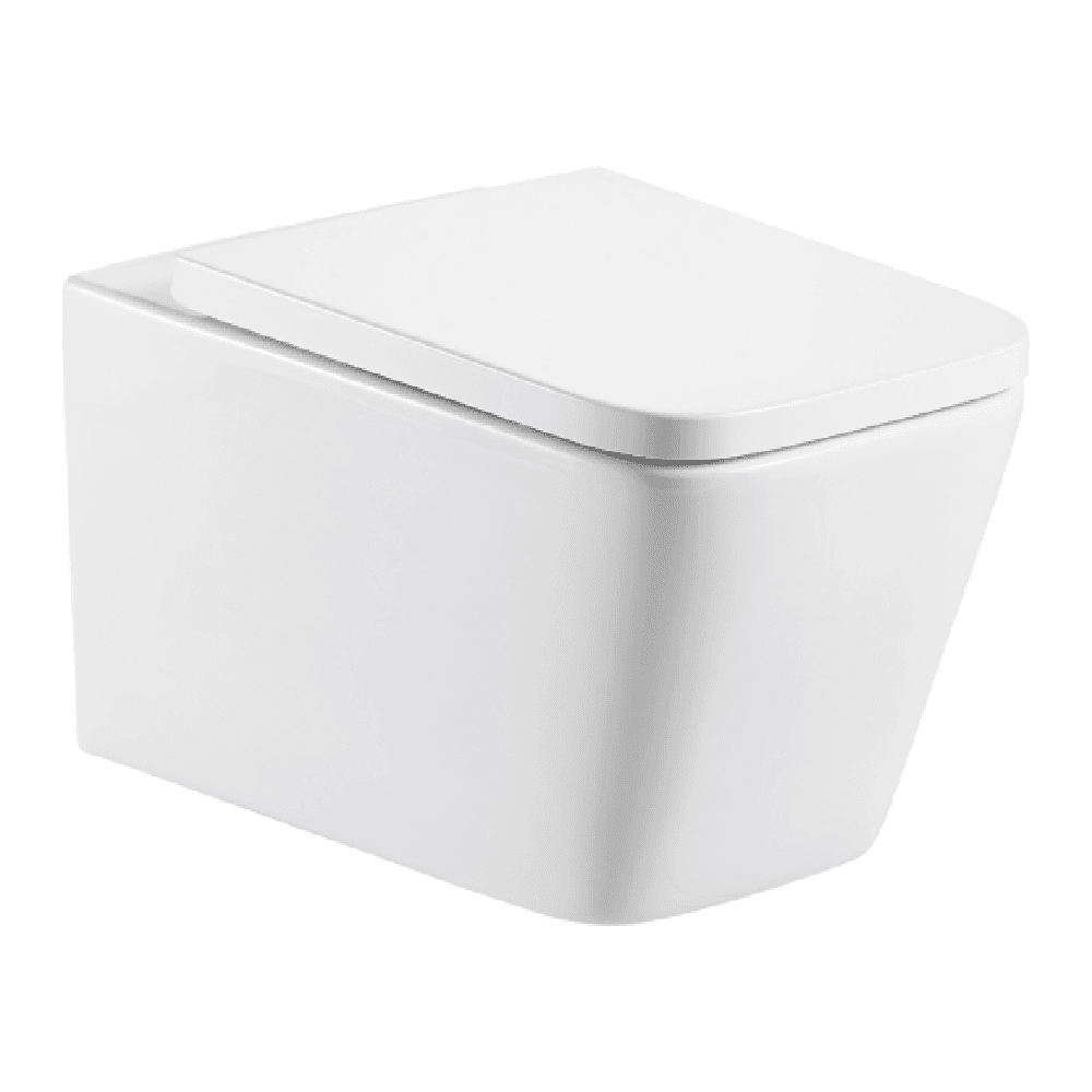 Astini Milan Square Rimlesss Wall Hung Toilet Pan & Seat