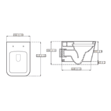Astini Milan Square Rimlesss Wall Hung Toilet Pan & Seat