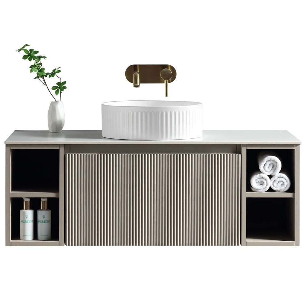 Astini Flauto 1000mm Wall Hung 2 Side Storage Vanity Unit With Counter Top