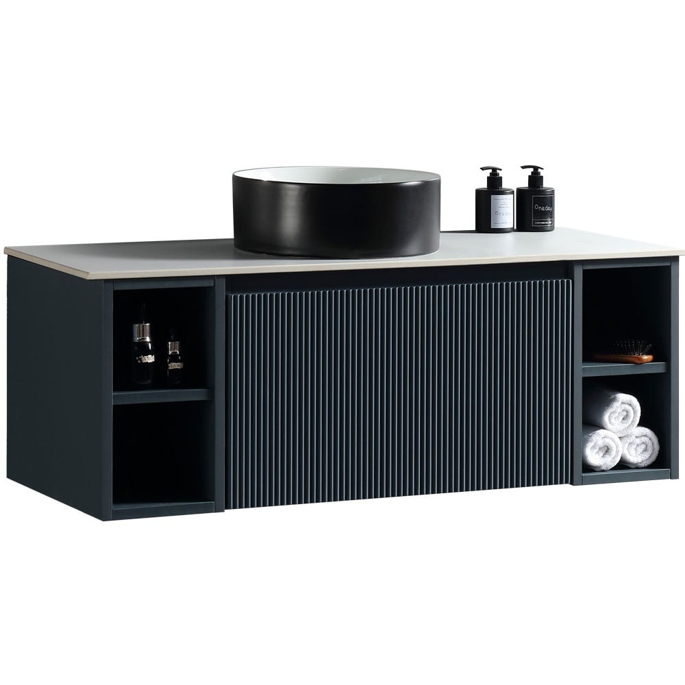 Astini Flauto 1000mm Wall Hung 2 Side Storage Vanity Unit With Counter Top