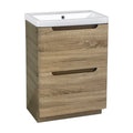Astini Monza 600mm Fluted Country Oak Floor Standing Vanity Unit