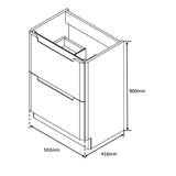 Astini Monza 600mm Fluted Country Oak Floor Standing Vanity Unit