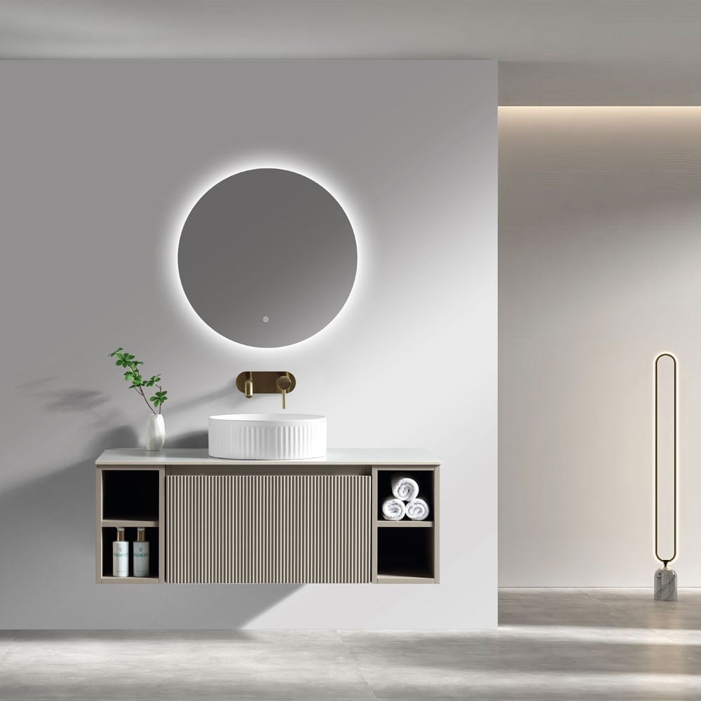 Astini Flauto 1000mm Wall Hung 2 Side Storage Vanity Unit With Counter Top