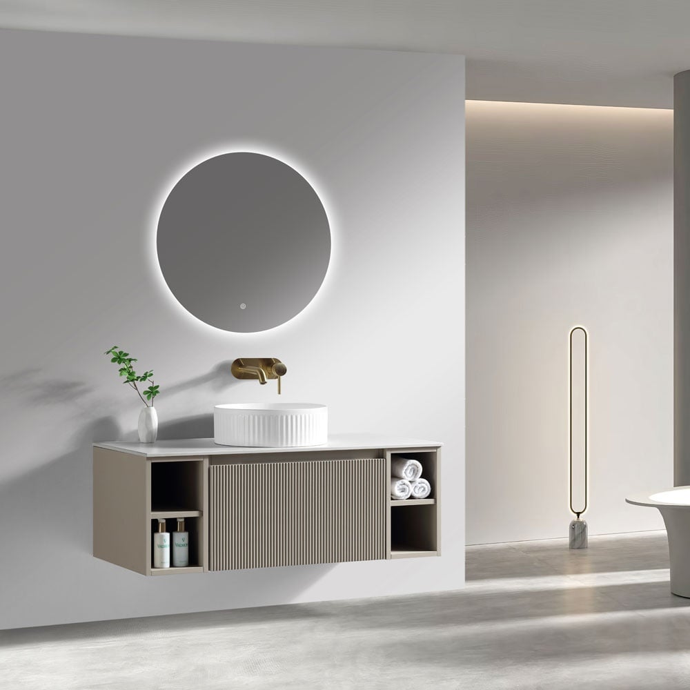 Astini Flauto 1000mm Wall Hung 2 Side Storage Vanity Unit With Counter Top