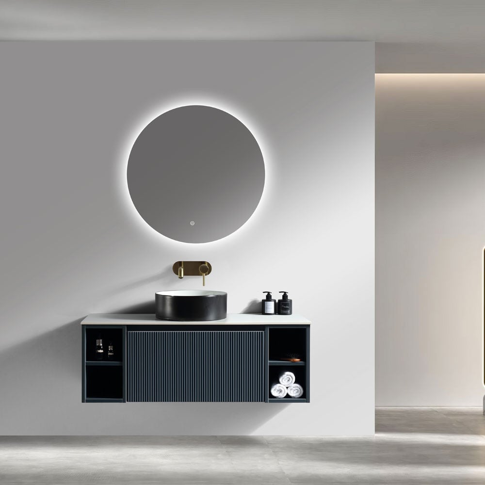 Astini Flauto 1000mm Wall Hung 2 Side Storage Vanity Unit With Counter Top