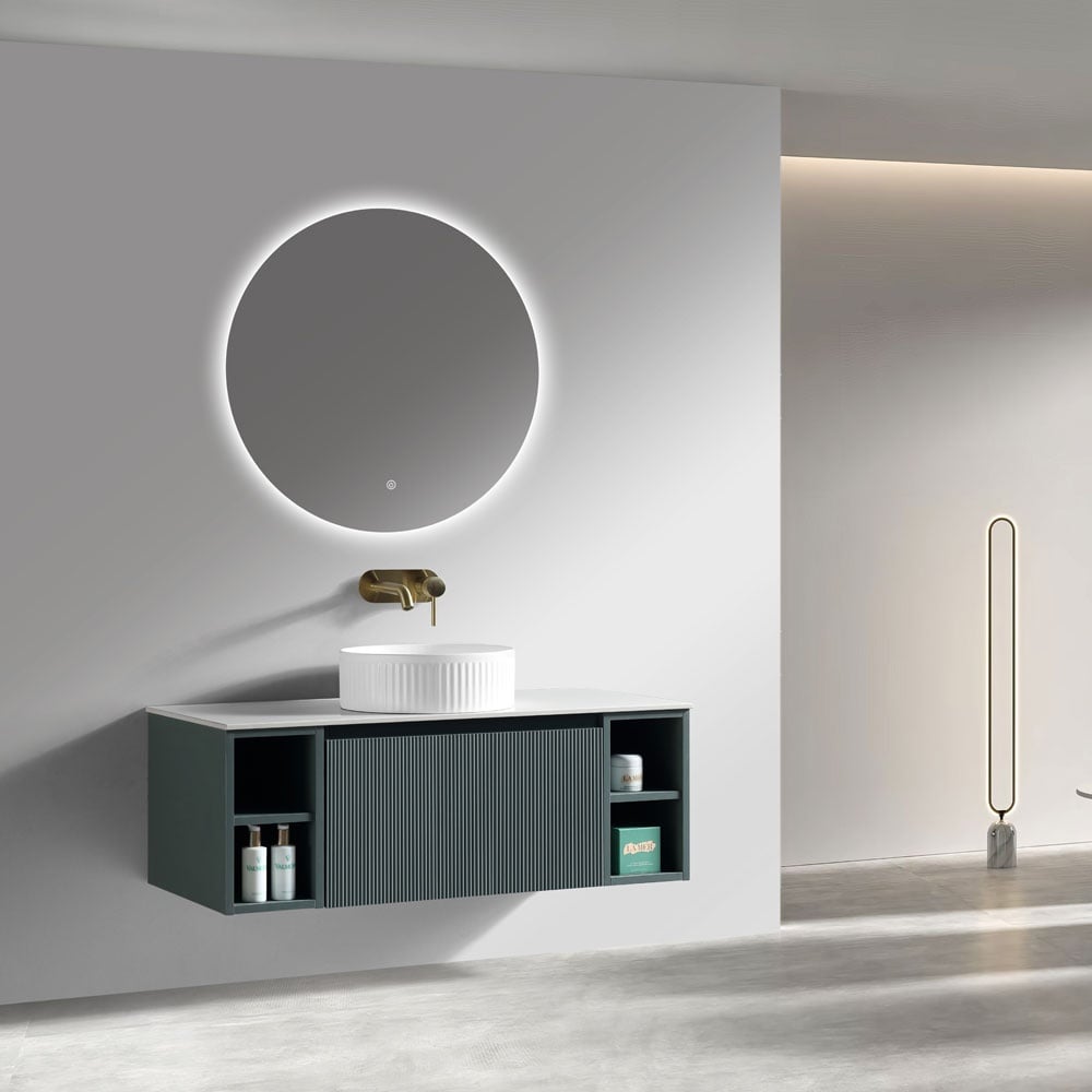 Astini Flauto 1000mm Wall Hung 2 Side Storage Vanity Unit With Counter Top