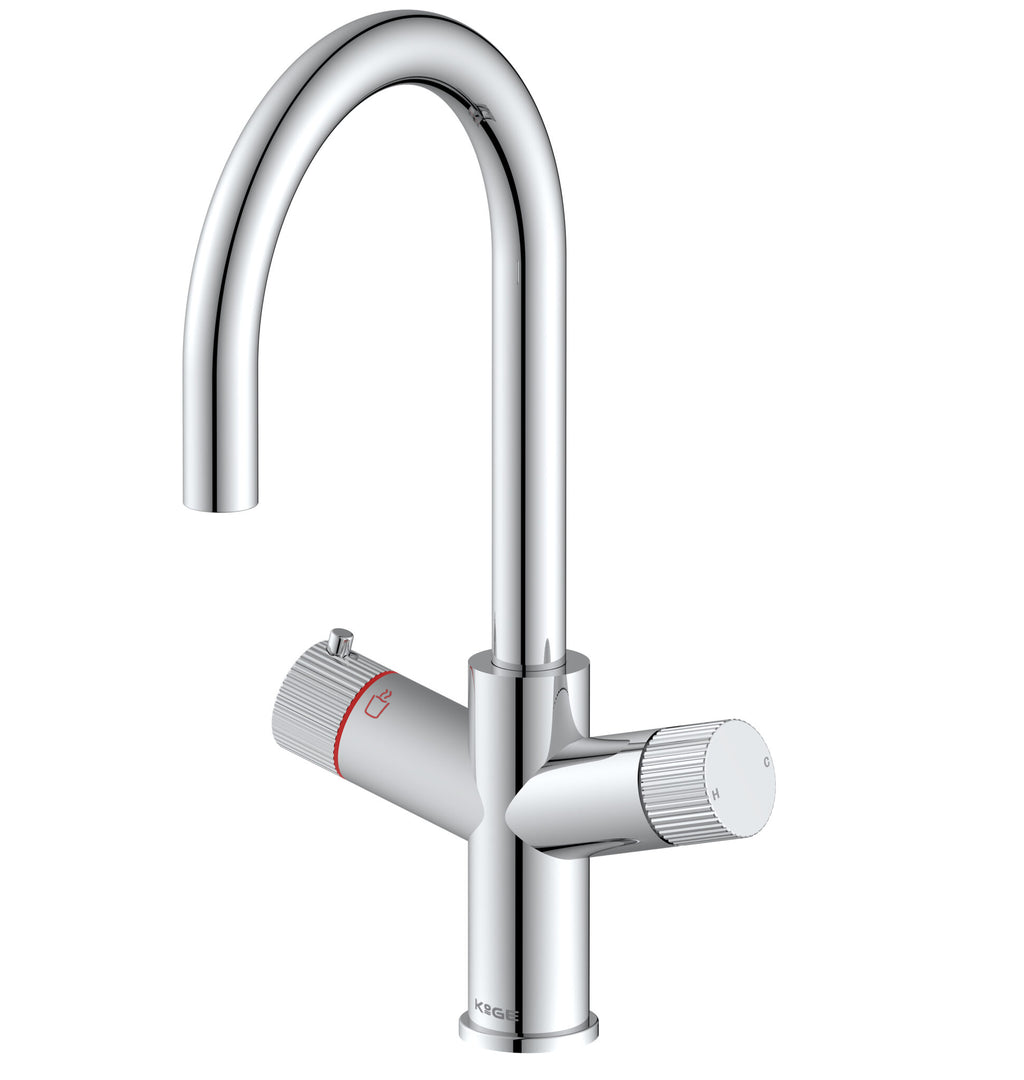 KOGE Hot Water Tap 4 in 1 SWAN PULL OUT SPOUT CHROME PACK