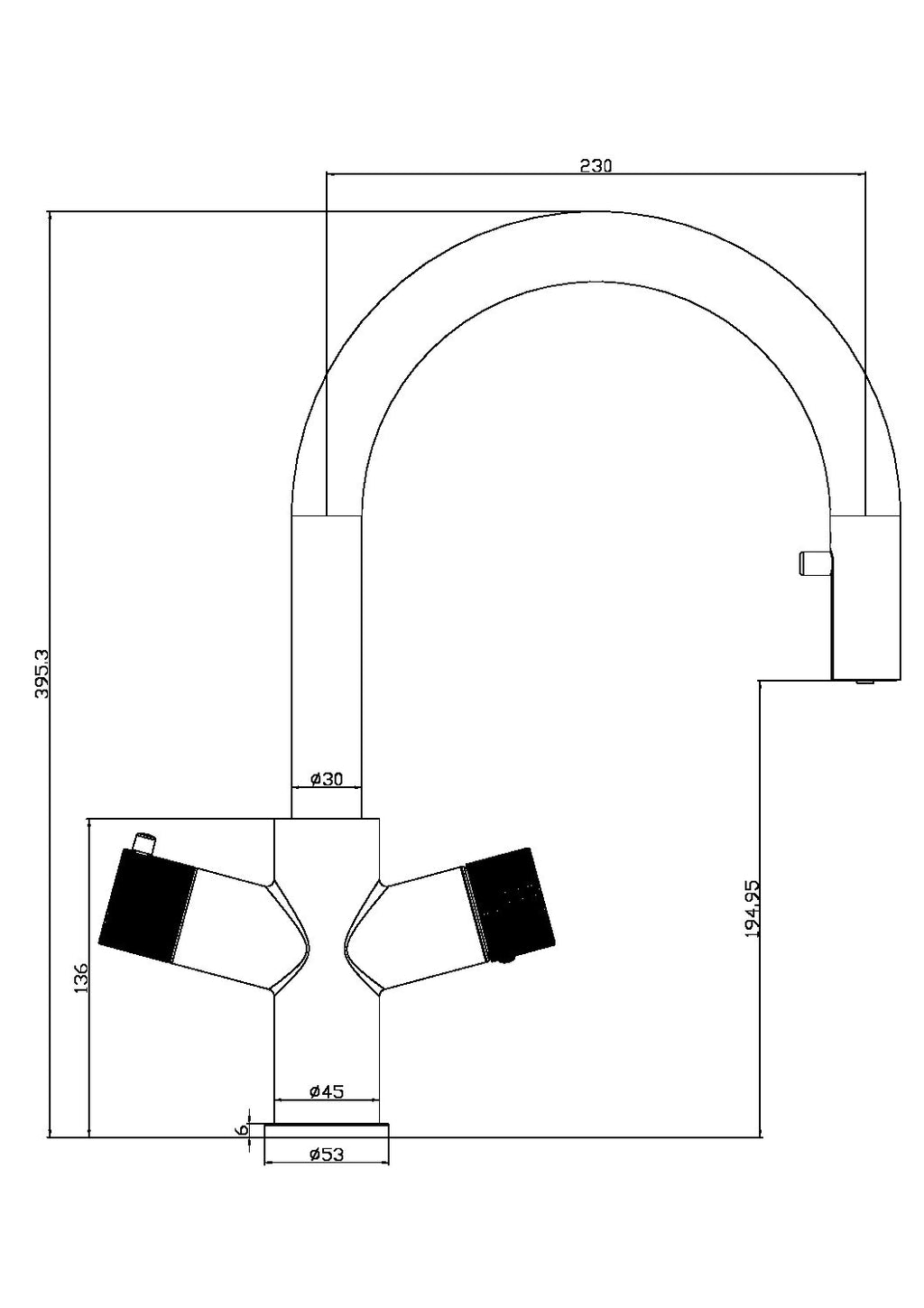 KOGE Hot Water Tap 4 in 1 SWAN PULL OUT SPOUT MATTE BLACK PACK