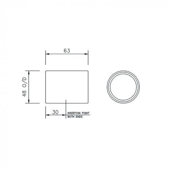 40MM ABS Solvent Weld Straight Coupling Floplast