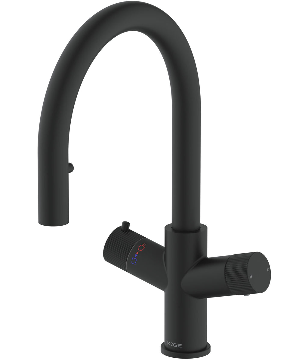 KOGE Hot Water Tap 4 in 1 SWAN PULL OUT SPOUT MATTE BLACK PACK