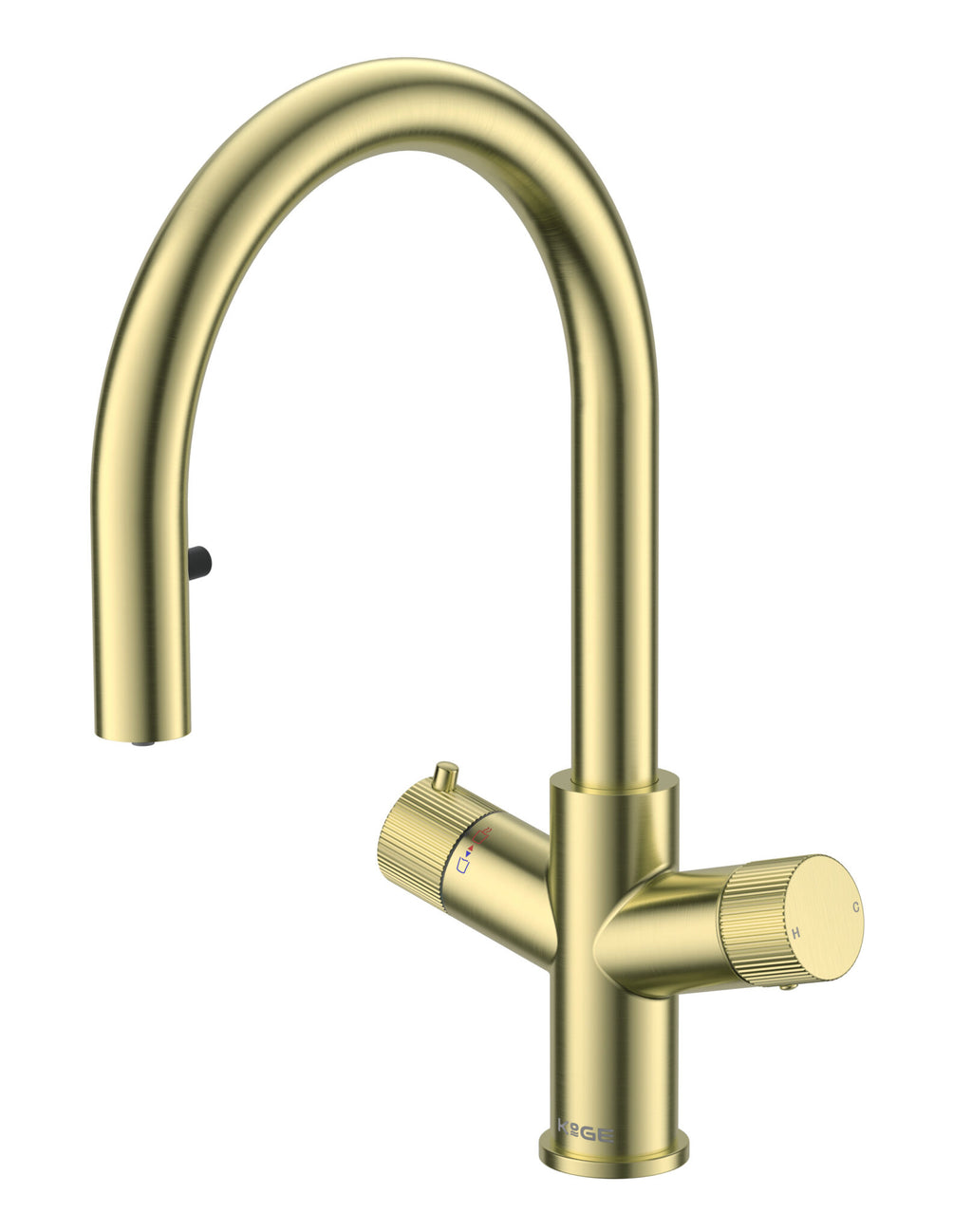 KOGE 4 in 1 SWAN PULL OUT SPOUT BRUSHED BRASS PACK