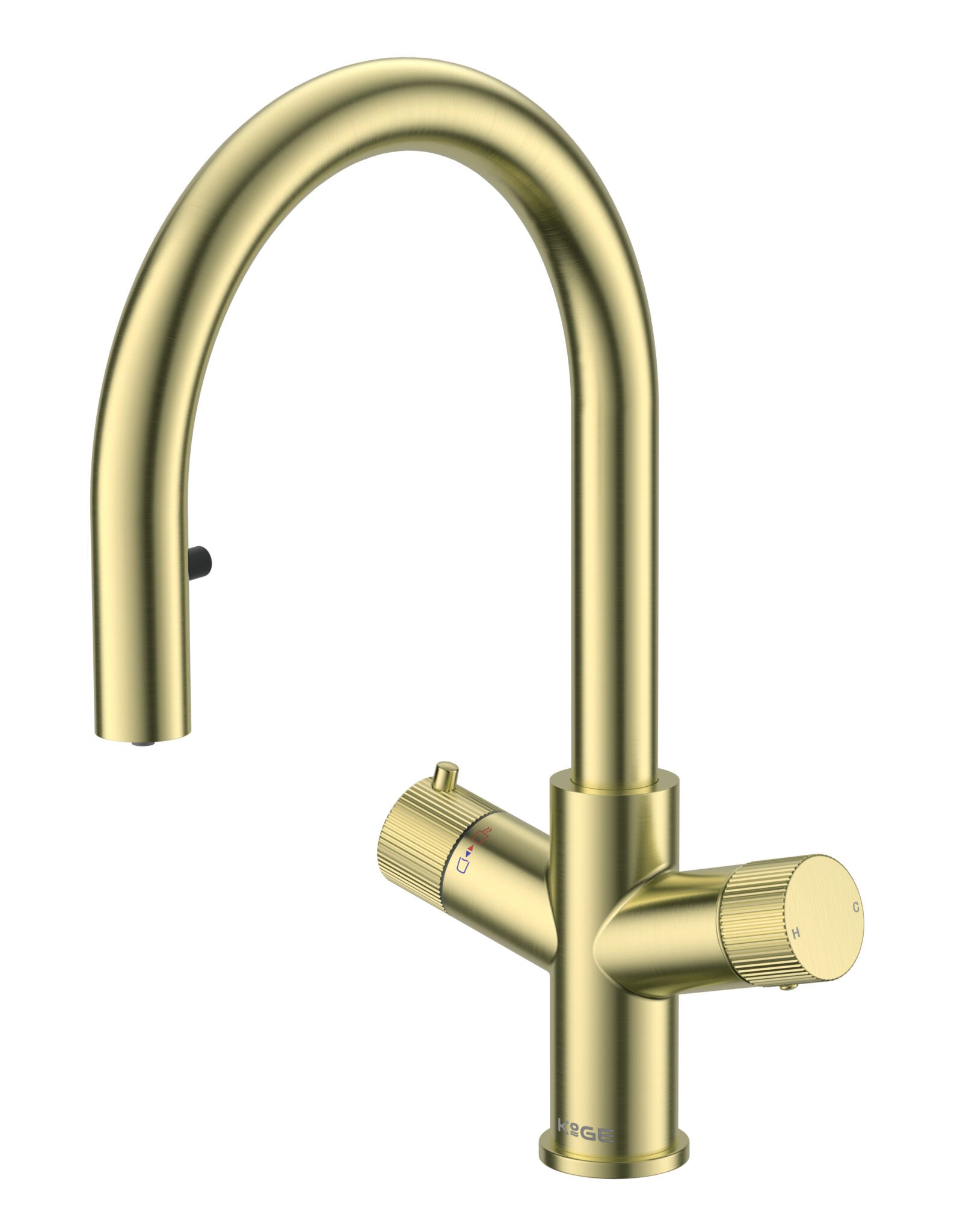 KOGE 4 in 1 SWAN PULL OUT SPOUT BRUSHED BRASS PACK