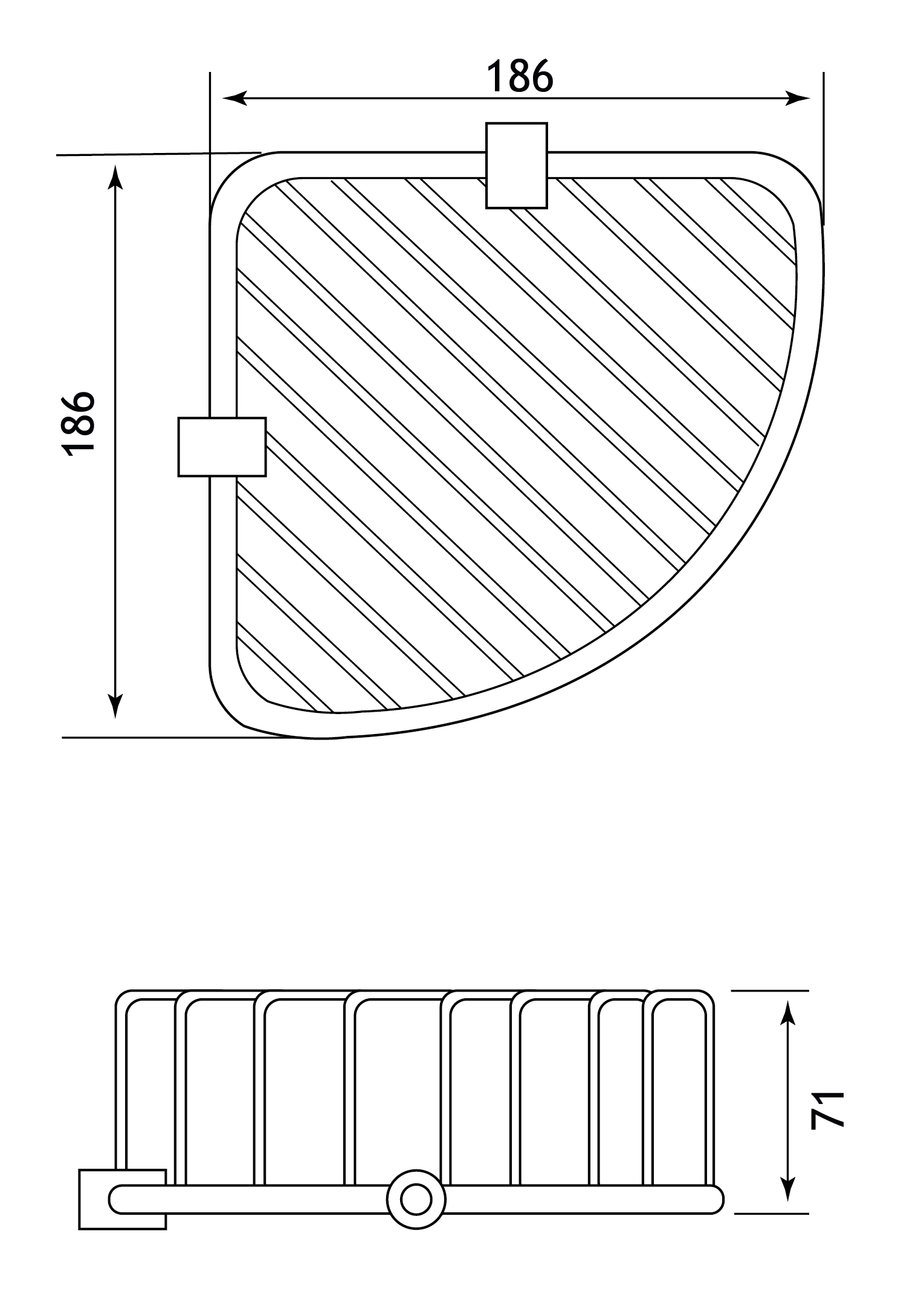 Baskets Corner Basket - Chrome HPS Hartlepool Plumbing Supplies