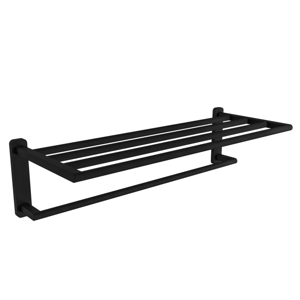 Eastbrook Asti Towel Shelf - Matt Black HPS Hartlepool Plumbing Supplies