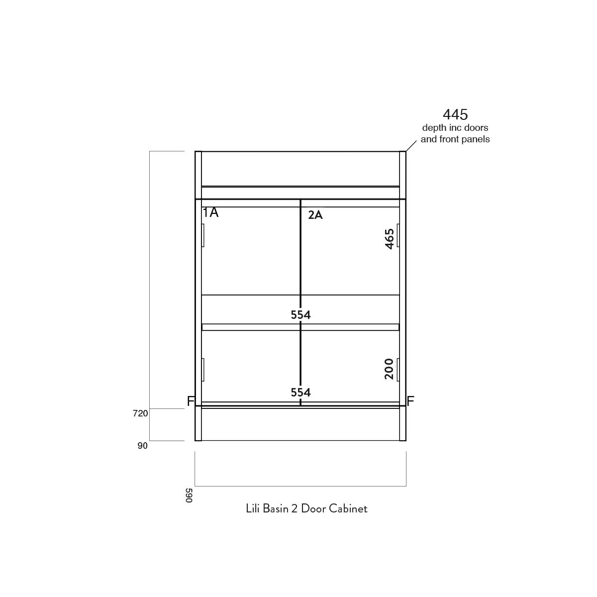 Lili 2 Door 600 Vanity Unit HPS Hartlepool Plumbing Supplies