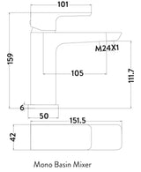 Muro Basin Mono Mixer-HPS Hartlepool Plumbing Supplies