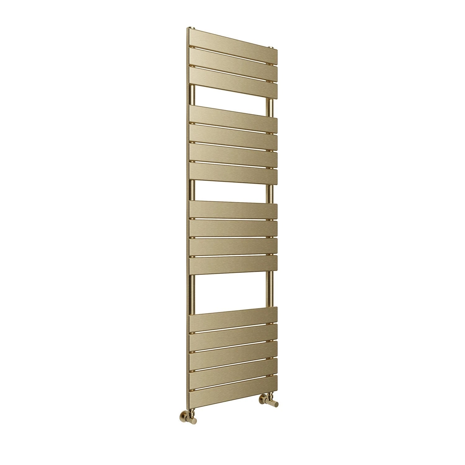 Gold towel radiator on a white background