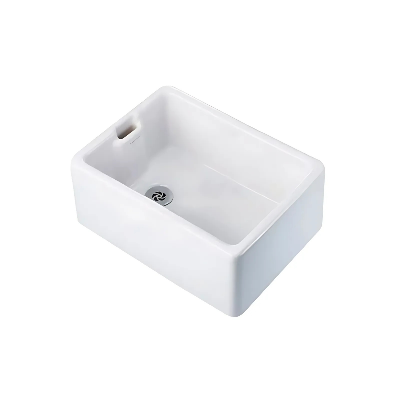 White ceramic sink on a white background