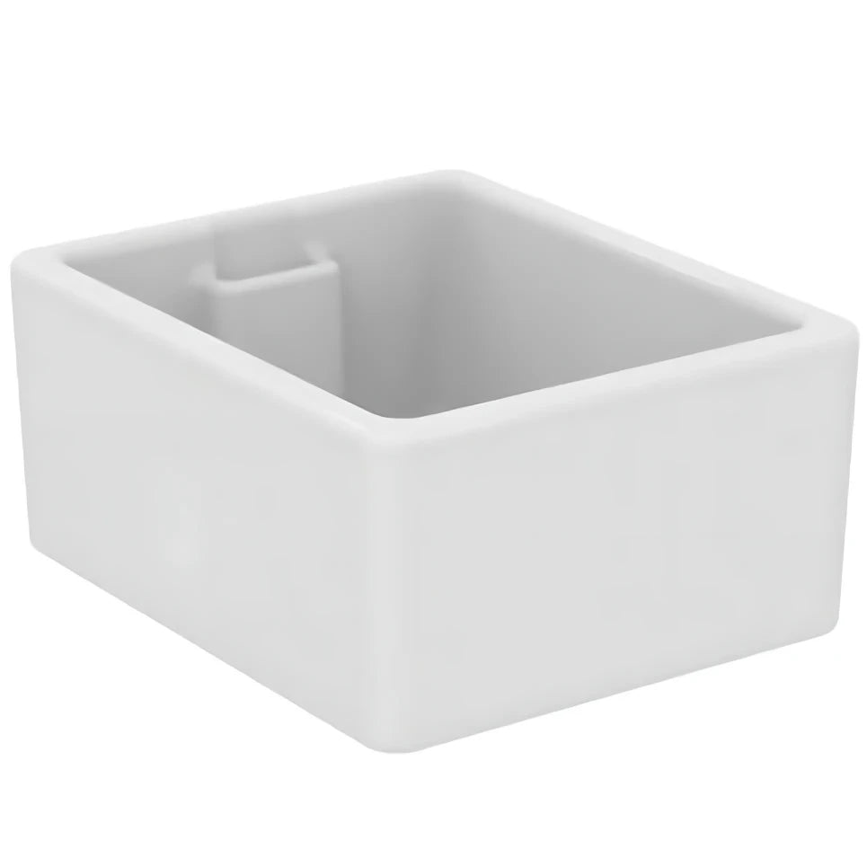 White square ceramic bowl on a white background
