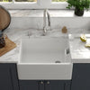 Astini Belfast 100 1.0 Bowl White Ceramic Kitchen Sink with Strainer Waste