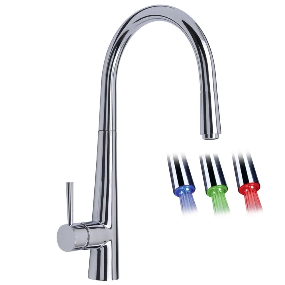 Astini Palazzo LED Light Pullout Rinser Kitchen Sink Tap Mixer HK Series