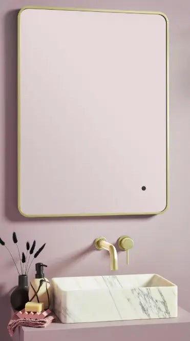 ALFIE SOFT EDGE LED MIRROR BRUSHED BRASS-HPS Hartlepool Plumbing Supplies