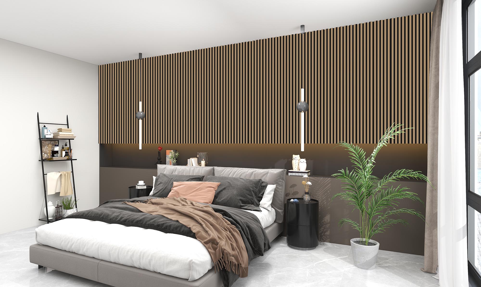 DCD Slat Wall Cladding Panel (233mm) – Natural Oak Decor