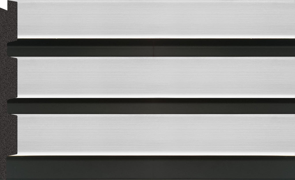 DCD Slat Wall Cladding Panel (233mm) – Silver 3D Timber-Effect Decor