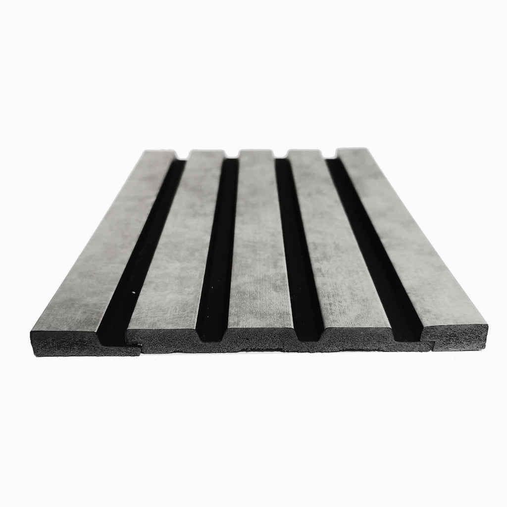 DCD Slat Wall Cladding Panel (233mm) – Silver 3D Timber-Effect Decor