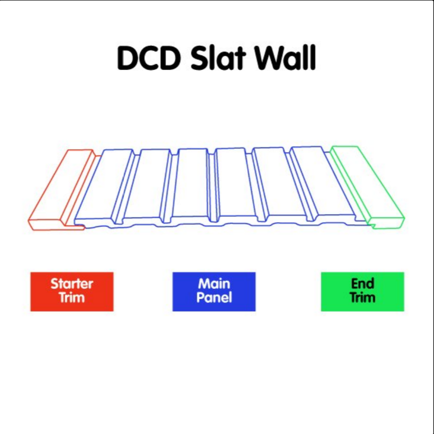 DCD Slat Wall End Trim Silver Decor