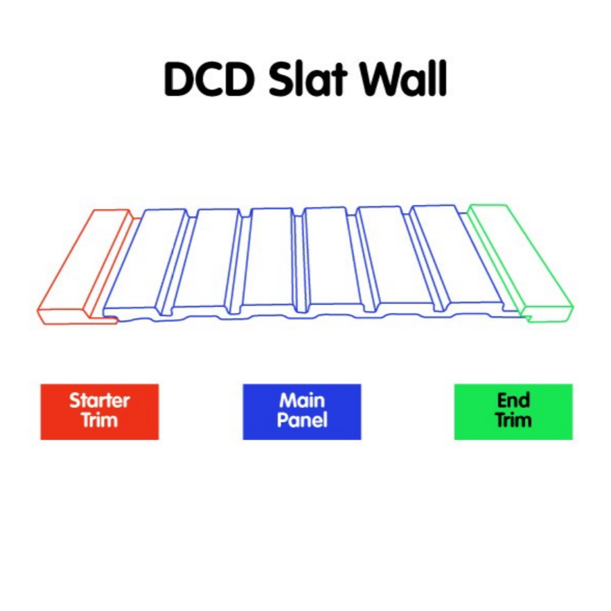 DCD Slat Wall End Trim Silver Decor