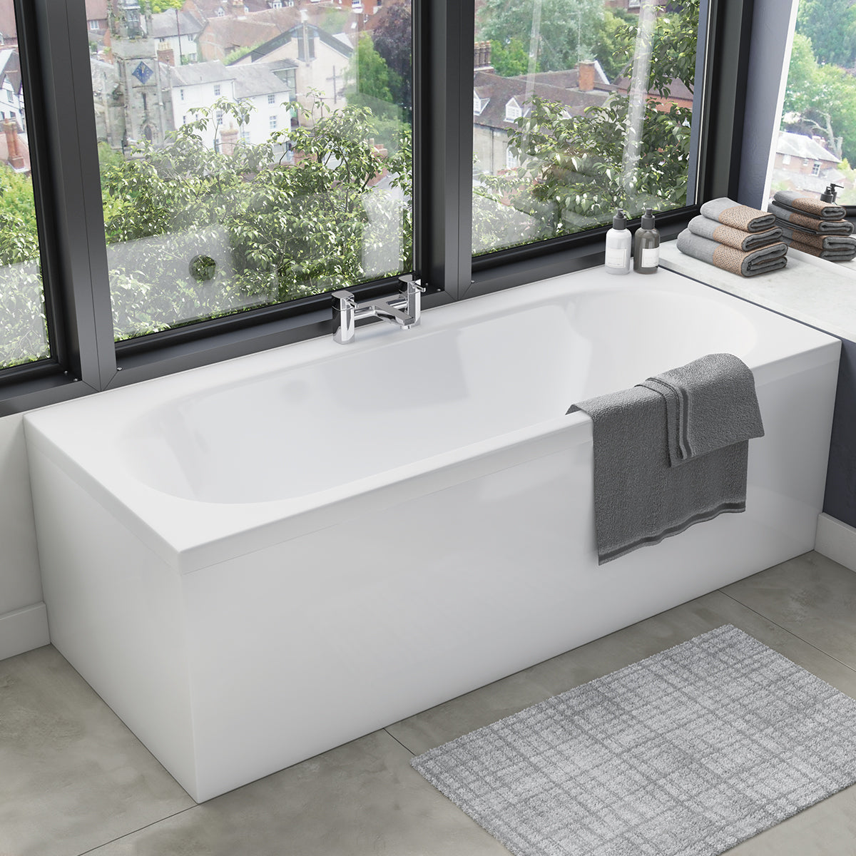 White Gloss Waterproof Bath Panel 1700mm - 1800mm HPS Hartlepool Plumbing Supplies