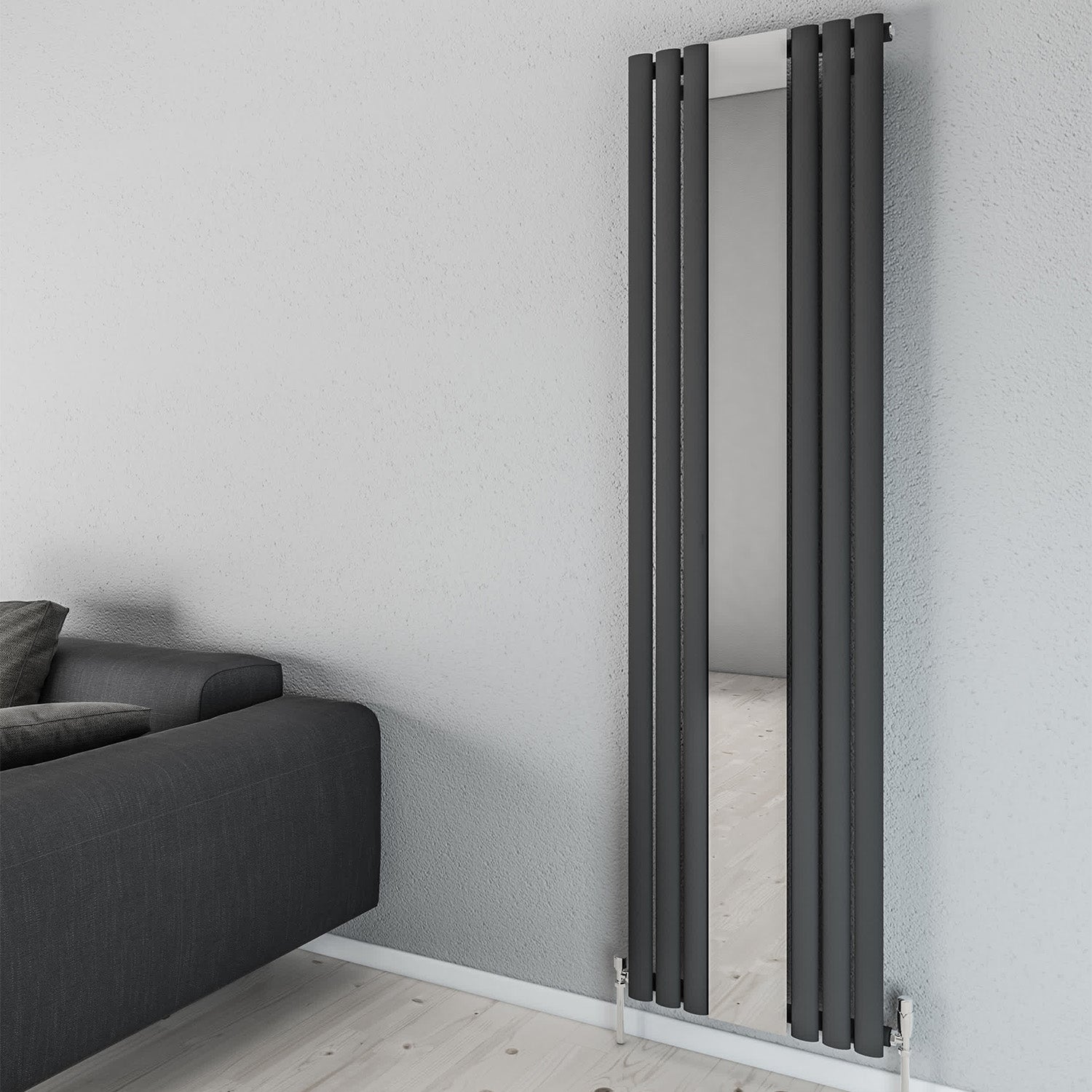 Aqua Moda Steel Vertical Radiator with Mirror W500 x H1800
