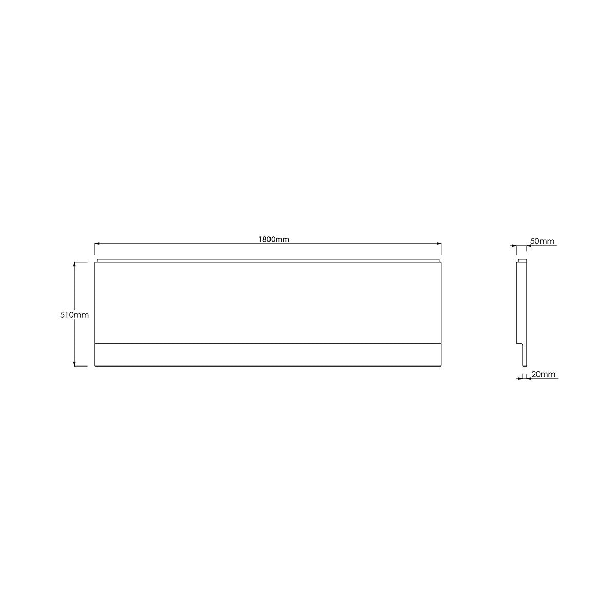 White Gloss Waterproof Bath Panel 1700mm - 1800mm HPS Hartlepool Plumbing Supplies