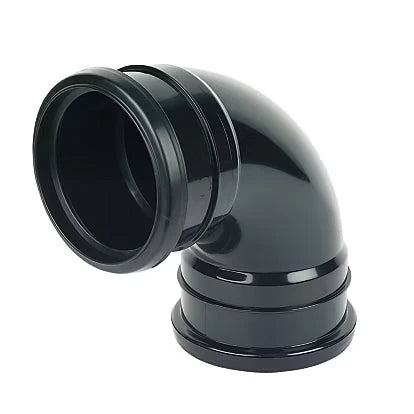 110mm 4" soil 92.5 degree double socket bend/elbow black SP561