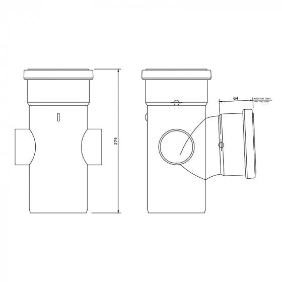 110mm 4" soil branch 92.5 degree black SP190