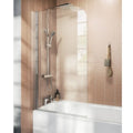 Fresssh Radius Bath Screen Hinged 1400 x 780mm Chrome Primaflow F&P