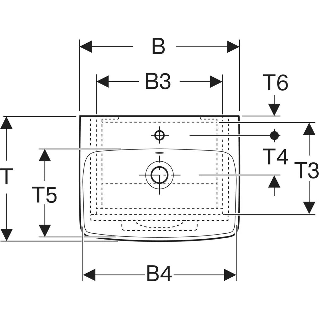 Geberit Selnova Square Basin & Cabinet Set 450 x 650mm, One Door - White