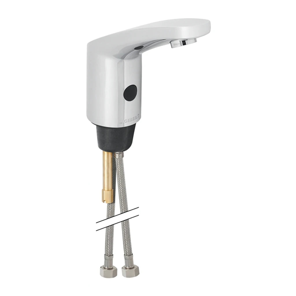 Geberit Washbasin tap type 185; battery operation: gloss chrome-plated Ideal Bathrooms