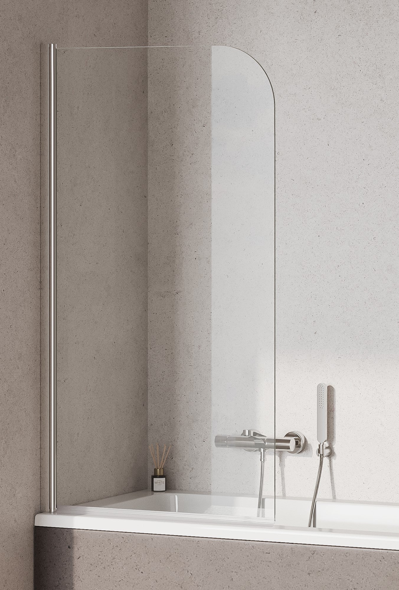 Koncept Straight Bath & Shower Screen 6mm HPS Hartlepool Plumbing Supplies