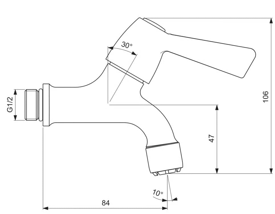 Ideal Standard ALTERNA 21 LEVER BIB TAPS CHROME (PAIR)