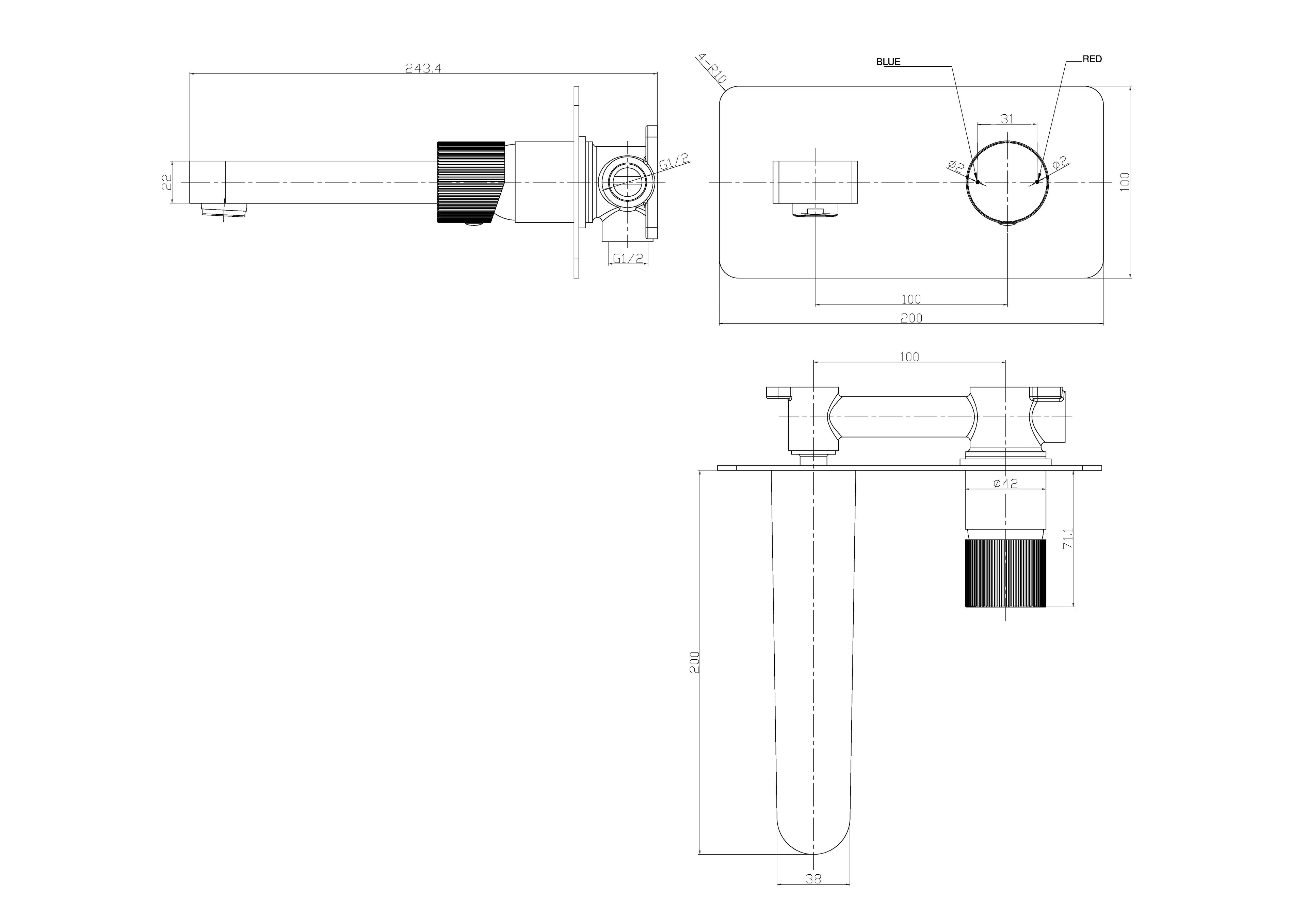 Scudo - KOKO Wall Mounted Bath Shower Mixer HPS Hartlepool Plumbing Supplies