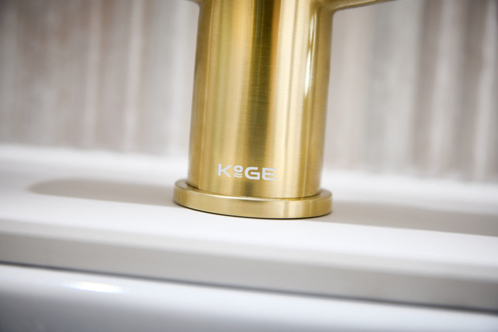 KOGE 4 in 1 SWAN PULL OUT SPOUT BRUSHED BRASS PACK