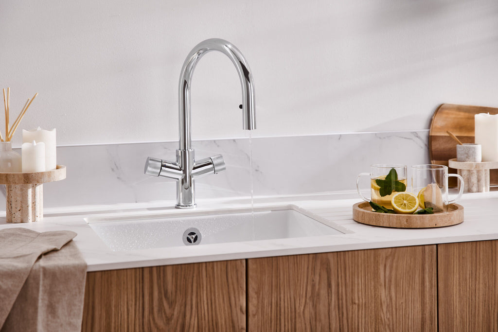 KOGE Hot Water Tap 4 in 1 SWAN PULL OUT SPOUT CHROME PACK