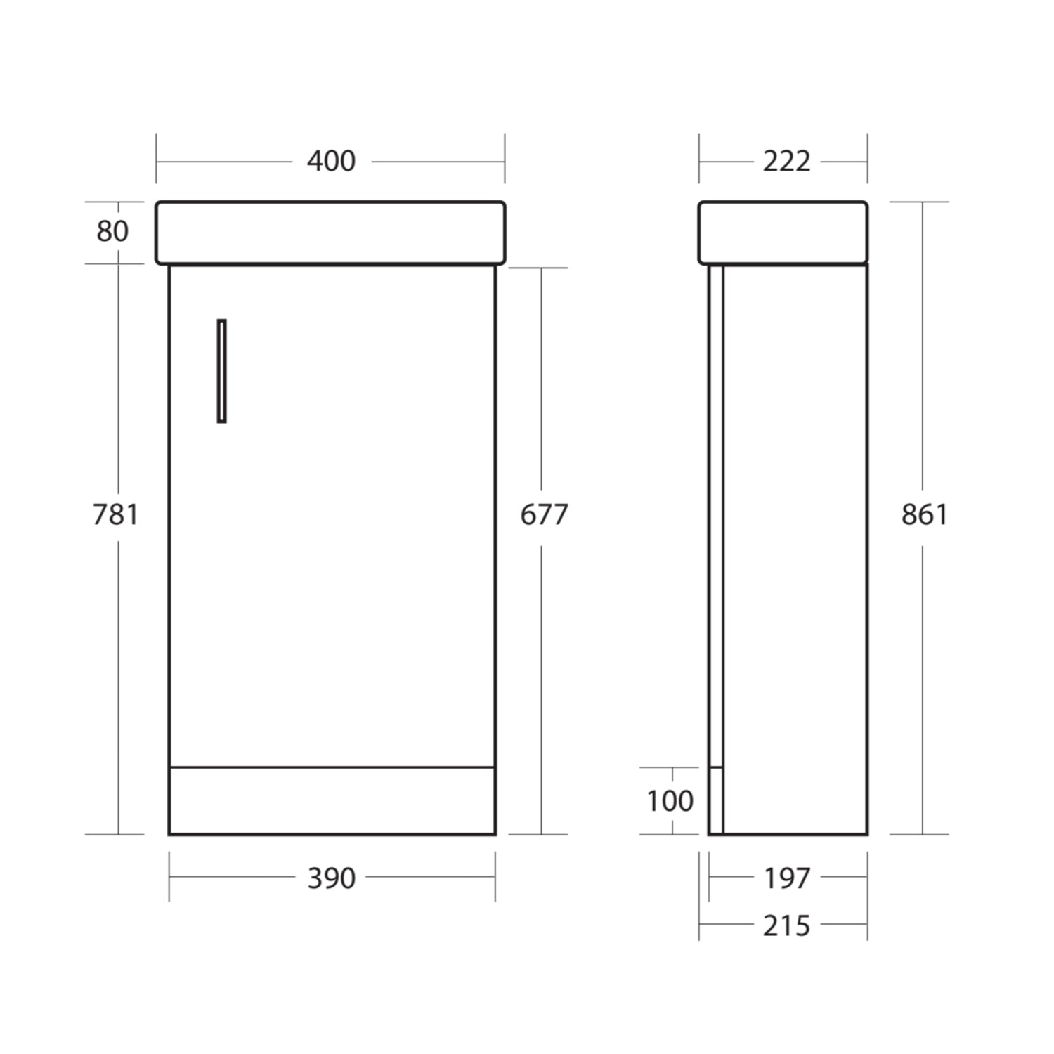 Scudo - 400 Lanza Cloakroom Vanity Floor Mounted HPS Hartlepool Plumbing Supplies